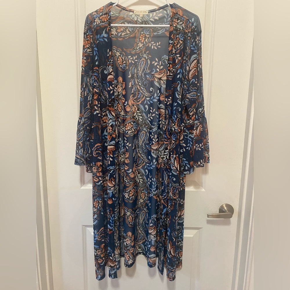 Chic Paisley Long Sleeve Cardigan